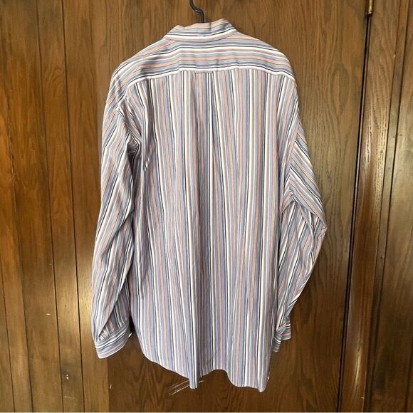 Faconnable Striped Button Relaxed Fit Dress Shirt - Picture 2 of 5